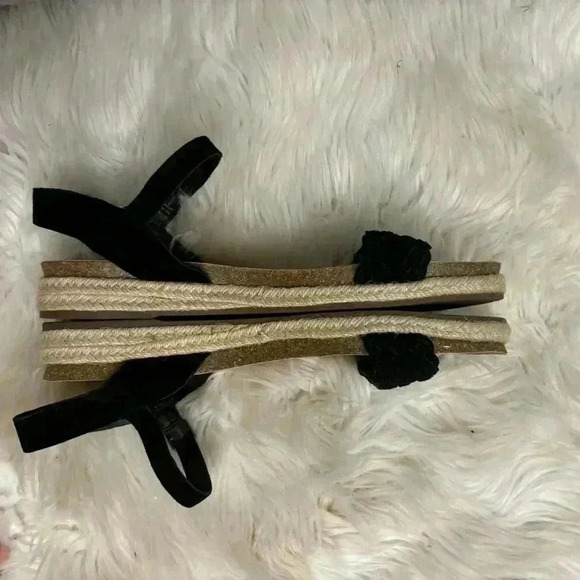 Lucky Brand Grecilyn black and tan Suede Espadrille Sandals sz 11m - Picture 3 of 7